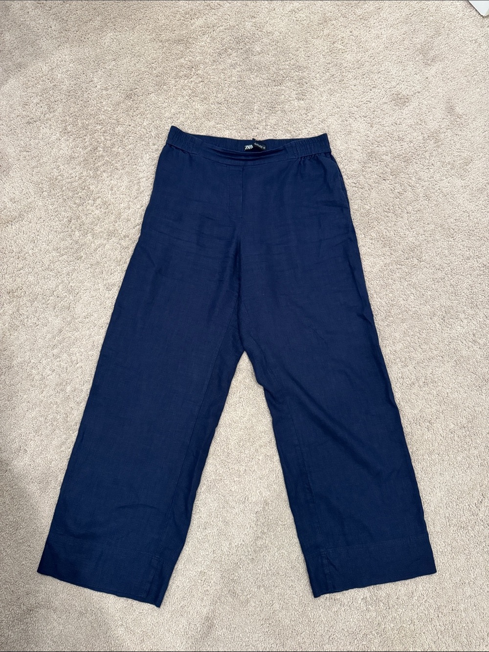 Zara Navy linen pants